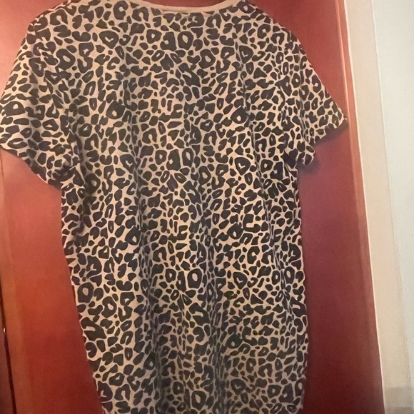 Zara Leopard Print Boxy Fit Short Sleeve Sz M Tee, Black Brown Beige - Picture 5 of 8
